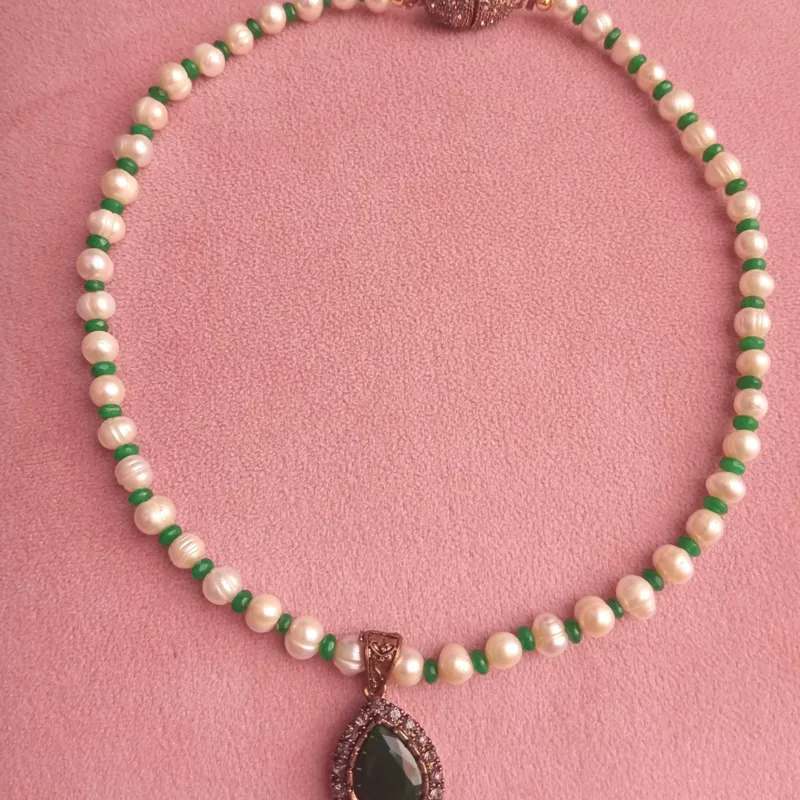 Collier Éclat Perlé Vert 6