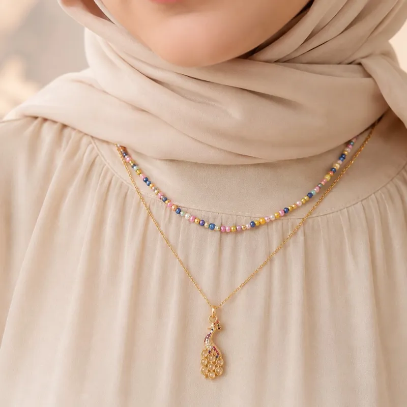 Collier Paon Pastel 2
