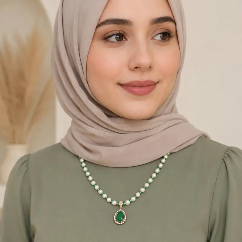 Collier Éclat Perlé Vert 4