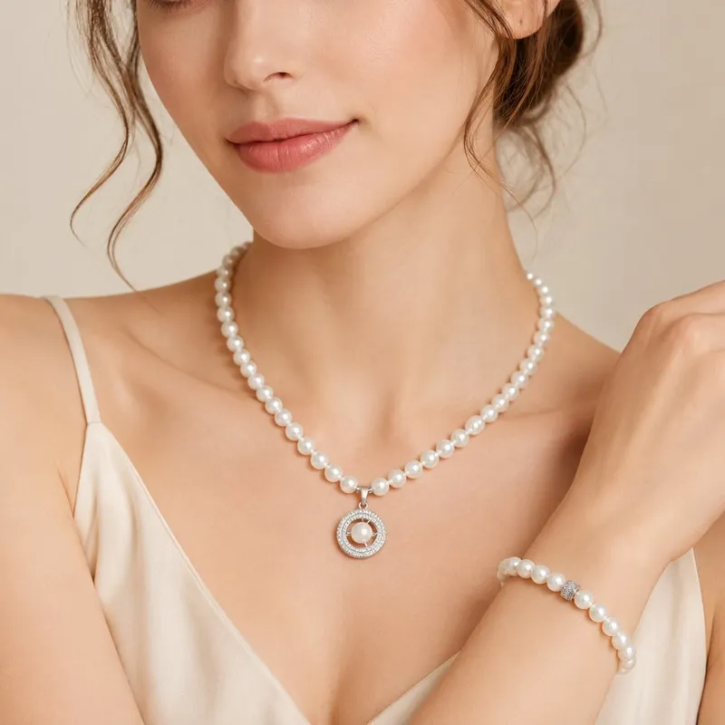 Parure Halo de Perles