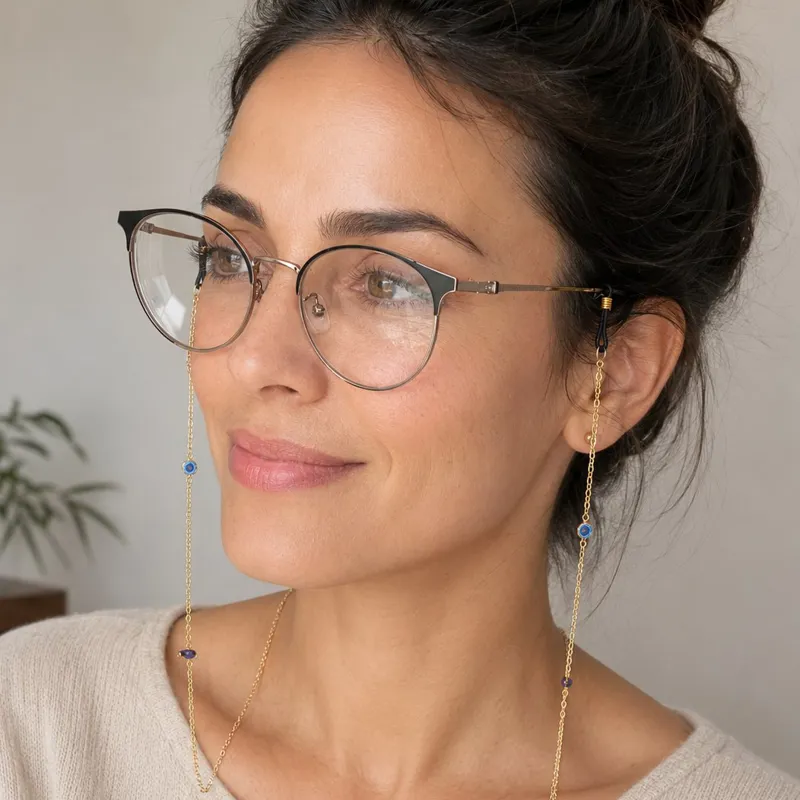 Chaîne Lunettes Saphir Bleu