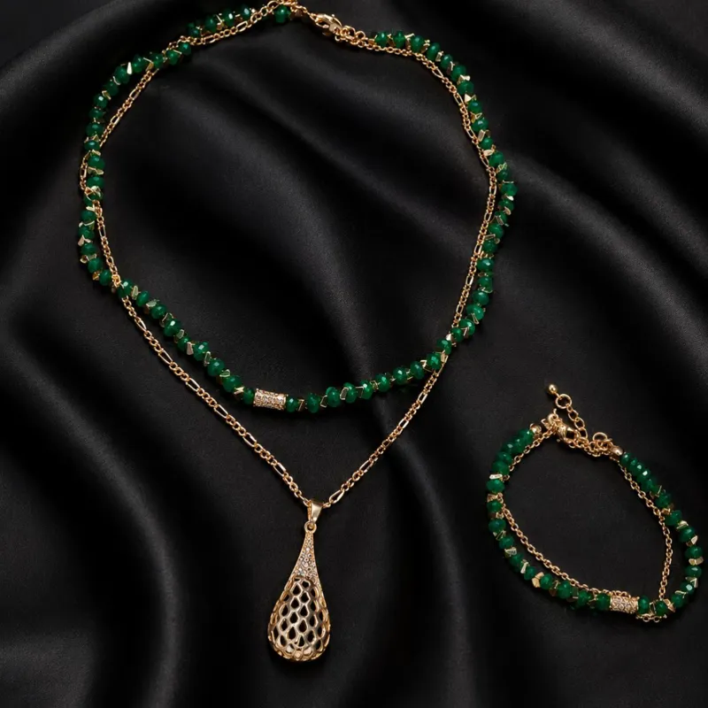 Collier Charme Émeraude 2
