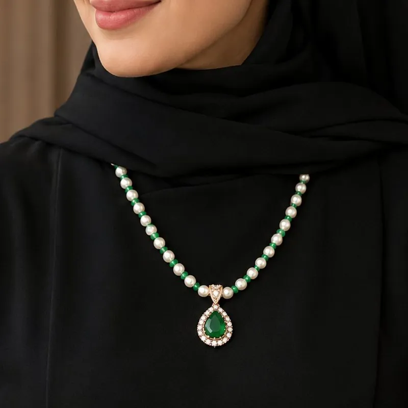Collier Éclat Perlé Vert 3